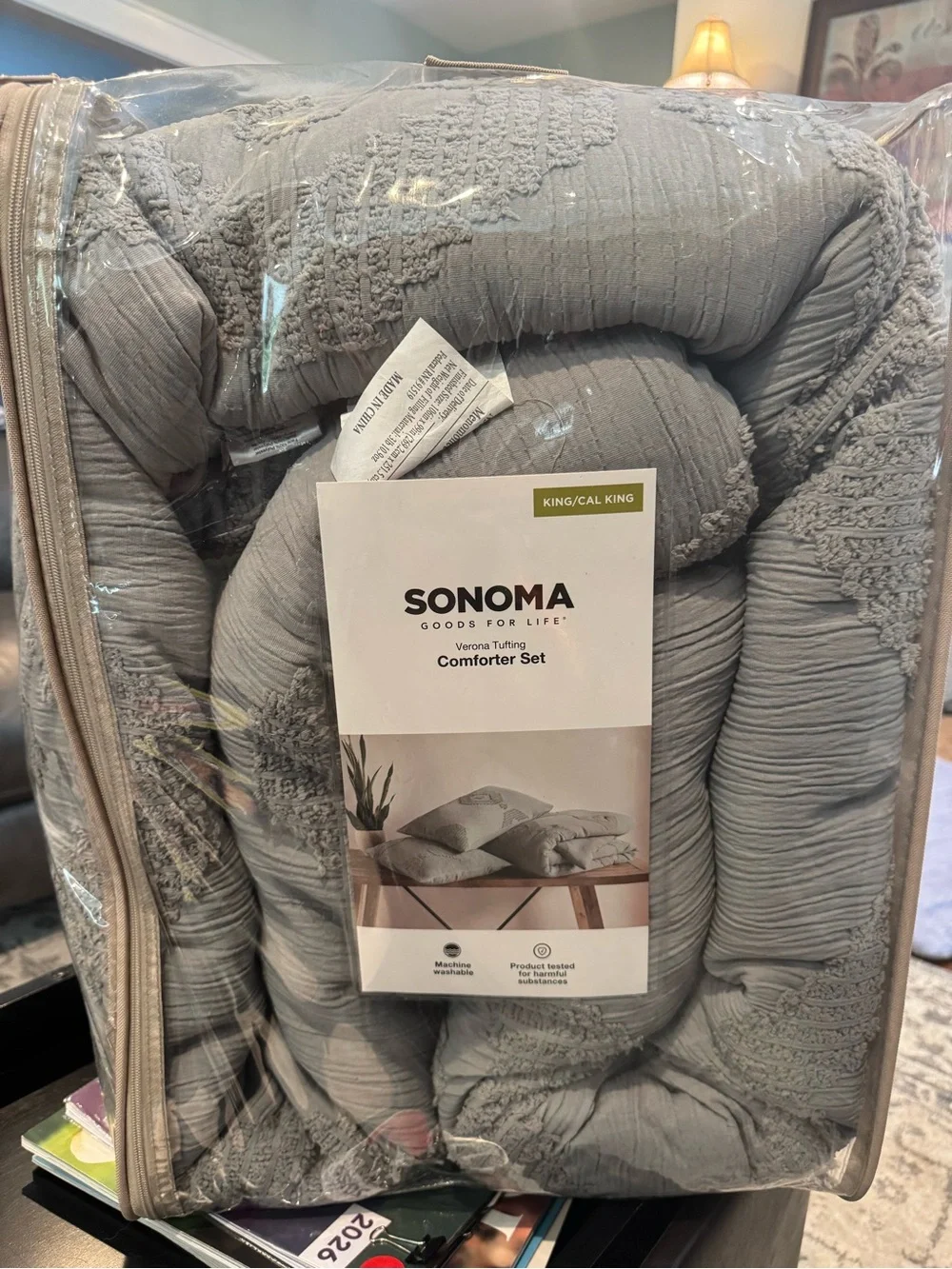 New Sonoma Sage Green Textured Comforter Set Verona Tufted Shams